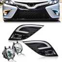 LED Fog Lights White Daytime Running Lights (DRL) Amber Turn Signal Lights Blue Low Beam Lights Compatible with 2018-2020 8th Gen Toyota Camry SE XSE TRD