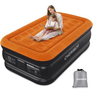CHERIMOR Twin XL Air Mattress with Built-in Pump, 80" Extra Long, Upgraded Durable Design, Enhanced Support & Lasting Firmness, 2-Min Fast Inflation, Air Bed for Guests & Camping, 500 lbs Capacity