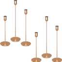 ChefBee 6PCS Gold Tall Candle Candlestick Holder, Taper Pillar Candle Sticks Stand Holders Decor, Centerpiece Dining Table Wedding Festive Fireplace Mantle Vintage Room Decorations, Housewarming Gift