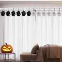 12PCS Shower Curtain Hooks, Halloween Ghost Shower Rings Decorative Shower Curtain Hangers Shower Curtain Hooks Decoration for Halloween Bathroom Rods Pendants Decor (Black & White)