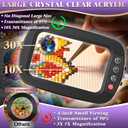 10X 30X Magnifying Glass with Light and Stand, Large Desk Lamp Magnifiers | Large Crystal-clear Magnifies,3 Color Modes&10 Brightness Levels for Reading, Crafting, Repair, flexible Arm, Large Stable Base