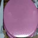 Angol Shiold Glitter Toilet Seat Molded Wood Elongated Toilet Seat with Quietly Close and Quick Release Hinges, Easy to Clean also Easy to Install (Elongated 18.5'', Pink)