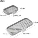 ZMD Silicone Bathroom Soap Dishes,Kitchen Sink Soap Sponge Tray Self Draining Silicone Soap Holder for Bathroom,with Drain Spout-Bathroom and Kitchen Sink Organizer,for Dish Soap Bottle,Soap Dispenser