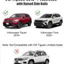 KINGGERI Roof Rack Cross Bars Fit for Volkswagen Tiguan 2018 2019 2020 2021 2022 2023 2024 2025 2026 and Taos 2022-2026, Aluminum Roof Rails Crossbars Rooftop Cargo Luggage Rails Kayak Skiboard Black