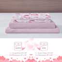 Valentine's Day Red Duvet Cover Set Queen Size,3 Piece Microfiber Reversible Bedding Set,Includes 1 Duvet Cover 90"x90" with Zipper Closure & 2 Pillow Shams,Comforter Not Included (Pink Heart 1)