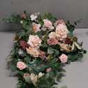 Ling's moment 2pcs Wedding Flowers Garland Artificial Floral Swag Arch Decorations Greenery Arrangements Dusty Rose Cream Ceremony Reception Garden Easel Wall Entryway Outdoor Board(NOT Include Sign)