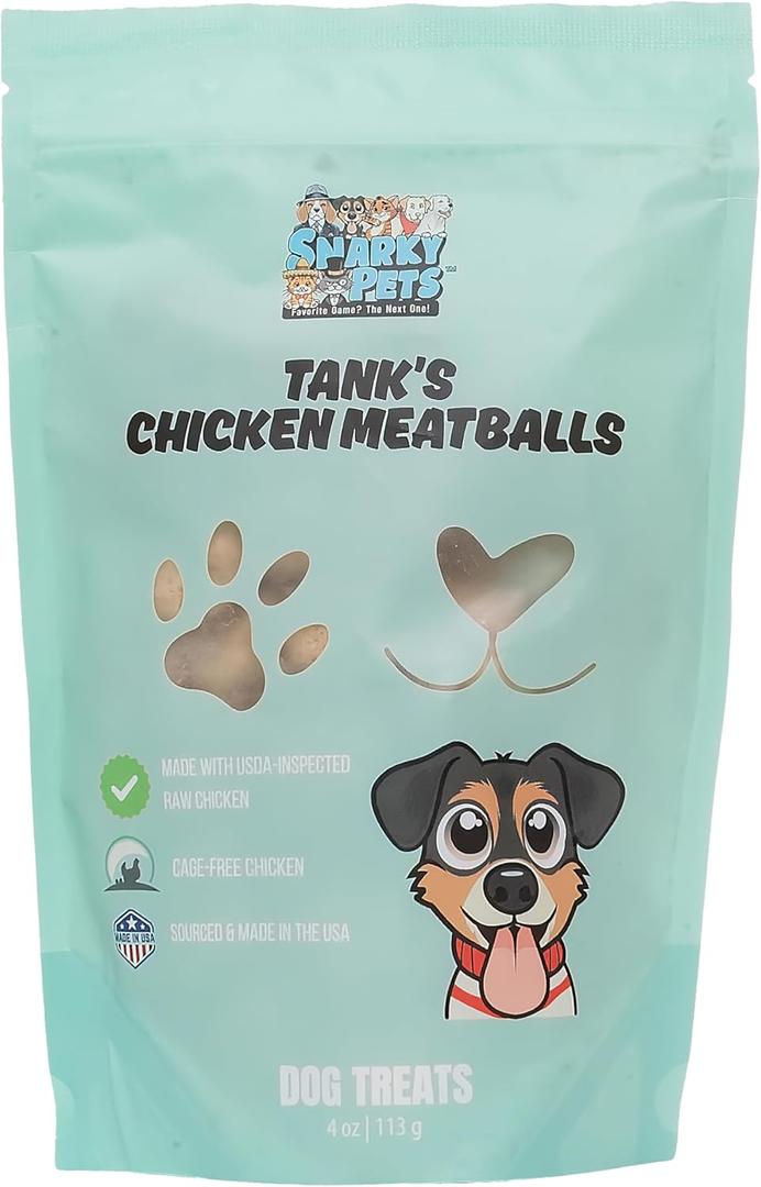 Tanks Freeze Dried Chicken Meatballs  Cage-Free Chicken, Single-Source Protein, Grain-Free, No Preservatives or Byproducts  Natural Dog Treats for All Breeds  4 oz Pouch (1 Count (Pack of 1))