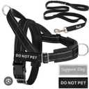 Lukovee No Pull Dog Harness & Leash Set - Heavy Duty Dog Vest Harness with Soft Padded for Medium Large Dogs, Adjustable Reflective Tactical Pet Harness for Easy Walk and Training (M, Black)