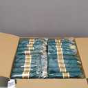 Pre Rolled Gold Plastic Silverware with Green Napkins, 100Pac Rolled Cutlery with Green Dinner Napkin, Heavy Duty Gold Plastic Silverware, Disposable Cutlery with Christmas Napkins