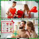 24 Sets Sport Valentines Gifts Bulk Basketball Soccer Baseball Volleyball Football Valentines Exchange Cards and Keychains (Mixed Ball)