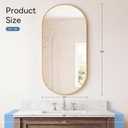 NEWBULIG 24" X 48" Oval Bathroom Mirror, Gold Wall Mirrors for Over Sink