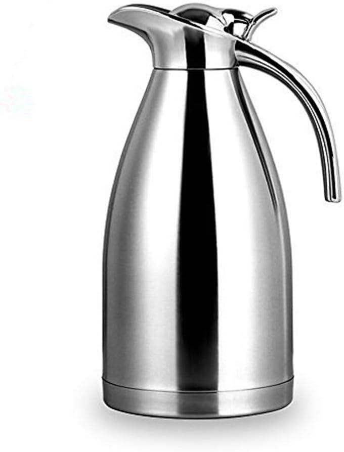 Bonnoces 68 Oz Stainless Steel Thermal Carafe - Double Walled Vacuum Insualted Thermos/Carafe with Lid - Coffee/Tea Carafe Heat & Cold Retention - 2 Liter