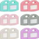 Uniclife 12 Pcs Key Covers Caps 1 Inch Key Covers Protectors with Clear Windows and Blank Paper Labels, Soft Key Identifiers for Standard Regular Thin Flat House Keys, 6 Colors (Not for Odd-Shaped)