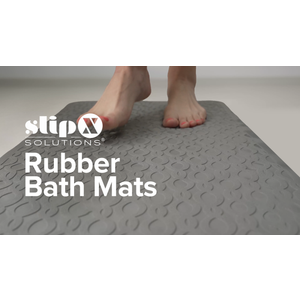 SlipX Solutions Durable Large Rubber Safety Mat 27 x 15, Feel Safe and Surefooted in Your Bath or Shower, Extra Grippy Surface Texture and Over 200 Power Grip Suction Cups, Machine Washable, Gray