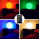 Mr.Go 12-inch Rechargeable LED Ball Light, RGB Color-Changing Globe Orb Lamp w/Remote, Home Kids Room Bedroom Bar Table Patio Pool Party Dimmable Sphere Nightlight Relax Mood Lighting Decoration