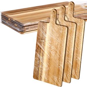 Patelai 6 Pcs Cutting Board Set with Handles 21.5 x 8.75 Inch Laser Engraving Wooden Charcuterie Kitchen Plain Serving Chopping Board Bulk for DIY Housewarming
