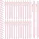 Fulmoon 50 Pcs Ballpoint Pens Bulk Retractable Comfortable Writing Pens Cute Christmas Supplies in Medium Point 1.0 mm for Teacher Office Home Baby Shower (Pale Pink,Black Ink)