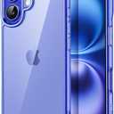 JETech Case ONLY for iPhone 16 Plus 6.7-Inch, Non-Yellowing Shockproof Phone Bumper Cover, Anti-Scratch Clear Back (Ultramarine)