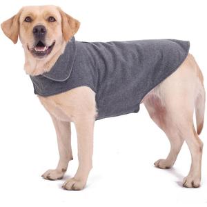 Fleece Dog Coat Pet Jacket Reflective for Cold Weather for Extra Large to Small Pets(Grey,S) (S:chest girth 15-17.3",body 12")