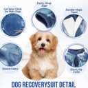 Lukovee Recovery Suit for Dogs, Onesie Surgery Recovery Suit for Female Male Dogs, Abdominal Wounds Cone E-Collar Alternative Prevent Licking Spay Recovery Suit (TBL,L)