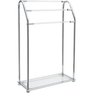 Organize It All 3 Bar Bathroom Towel Drying Rack & Holder with Shelf , Chrome, 62443W-1