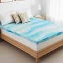 4 Inch Queen Mattress Topper, Gel Memory Foam Mattress Pad, Ventilated Bed Topper for Pressure Relief, CertiPUR-US Certified