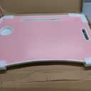 Folding Lap Desk, 23.6 Inch Wood Laptop Bed Desk with Cup Holder, Portable Bed Table for Working Writing Reading & Eating for Bed, Sofa, Couch, Floor - Pink