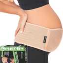 Maternity Belly Band for Pregnant Women | Pregnancy Belly Support Band for Abdomen, Pelvic, Waist, & Back Pain | Adjustable Maternity Belt | For All Stages of Pregnancy & Postpartum (Beige), One Size