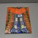 JTNFairy Boho African Attire Elegant Dresses for Women Dashiki Sleeveless Knee Length Mexican Ethnic Orange Dress (M)