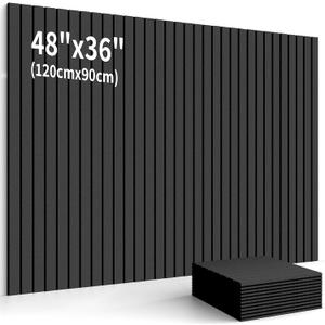 Cork Boards for Walls 48" x 36" Felt Board Alternative, 12 Pack Felt Wall Tiles Bulletin Board, Large Cork Board for Office Pin Board Tack Board Cork Boards (Black)