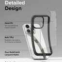 Ringke Fusion Bold for iPhone 15 Pro Case, Textured Sides for Grip, Anti-Yellowing Technology, Clear Back to Show Phone Color - Black