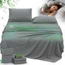 Grounding Sheet, Genuine 95% Organic Viscose Derived from Bamboo + 5% Pure Silver Fiber, Pain Relief - Grounded Fitted Sheet Kit Earth Connected Bedding for Sleep (Caking, Gray), King