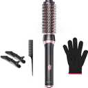 Thermal Brush,Heated Round Blowout Dryer Brush with Ceramic Technology, Quick Heat Up Curling Hot Air Straightener Brush,Makes Hair Smoother Get Natural Curls,Gift for Women,Dual Voltage