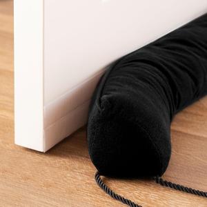 Sunolga 24 Inch Weighted Door Draft Stopper, Triangular Column Sound Proof Draft Guard for Doors and Windows, Machine Washable, Black (24 Inches)