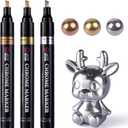 LET'S RESIN Liquid Mirror Chrome Metallic Markers 3 Colors,Reflective Gloss