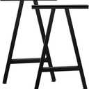 TIEOU Metal Legs for Table A Shape 28" H Tall Industrial Black Table Legs Heavy Duty Metal Desk Legs Set of 2(Without Boards)