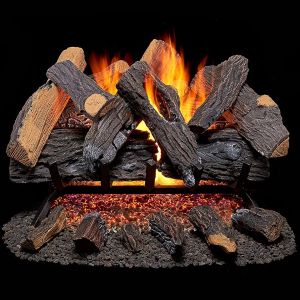 Vented Natural Gas Log Set with Remote Control Kit-18 in, 45,000 BTU, Heartland Oak, 18 Inches