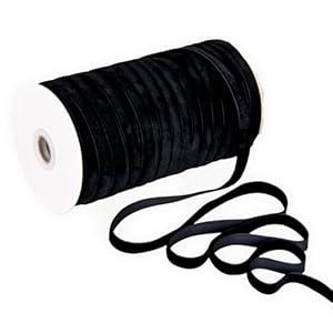 Black Velvet Ribbon 3/8'' 100 Yards Velvet Fabric Vintage Ribbon for Christmas Tree, Gift Wrapping, Flower Bouquet, Wreath Decorations, Bow Making (Black, 3/8"-100 Yard)