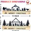 Black Metal Santa Claus & Nativity Scene Advent Calendar 2025 with Five Pointed Star Rotation Wooden Base for Interactive Christmas Countdown, Christmas Decorations Indoor to Welcome Celebrate (Nativity)