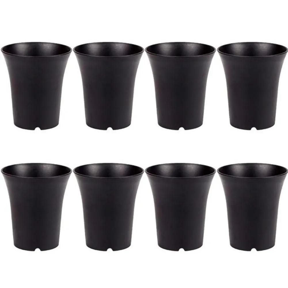 8pcs Round Flared Plastic Planting Pot