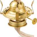 Hortsun 1 Pcs Oil Lamp Parts Burner Kerosene Brass Plated #2 Oil Lamp Chimney Holder Replacement Burner with 1 3/16" Diameter Threaded Base for Antique Hurricane Lantern (Gold)