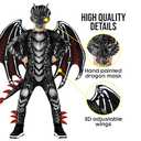 Morph Black Red Dragon Costume Kids Dragon Costume for Boys Jumpsuit Halloween Costumes for Kids (Small)