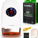 Lunix LX7 Electric Hand Massager with Compression, Pressure Point Therapy for Arthritis, Pain Relief and Carpal Tunnel, Shiatsu Massage Machine with Heat, with Hand Warmer, White