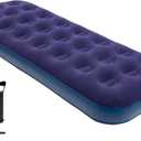 Single Size Air Mattress Inflatable Bed with Pump and Pillows,Blow Up Mattress for Camping and Home