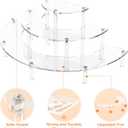 Dooiclear 3 Tier Acrylic Display Risers, Half Moon Cupcake Stand, Clear Perfume Organizer, Dessert Stand for Display, Clear Display Stand for Food, Cupcake, Perfume, Collections