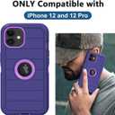 for iPhone 12 Case, iPhone 12 Pro Case, with Built in Screen Protector Heavy Duty Drop Protection Shockproof Dust Proof Protective Phone Cover for Apple iPhone 12/12 Pro
