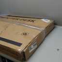 ODK Reversible Gaming Desk LED Lights, 40 Inch Computer Desk with Storage Shelves & Monitor Stand, Study Table for Home Office, Small Space Bedroom, Carbon Fiber Black