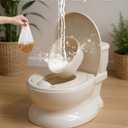 Realistic Potty Training Toilet - Flushing Sounds, Wipes Storage, Disposable Liners, Easy to Clean for Toddler Boys and Girls, White