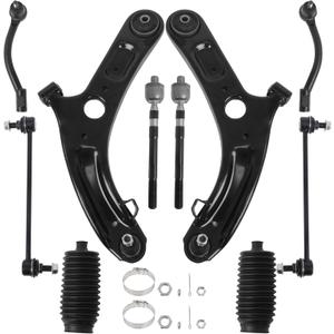 10Pcs Front End Suspension Kit for 2011-2016 Hy-undai Elantra Sedan/ 12-17 Veloster, 2 Lower Control Arm w/Ball Joint 2 Sway Bar Link 4 Outer & Inner Tie Rod End # K622232 K622646 EV800886