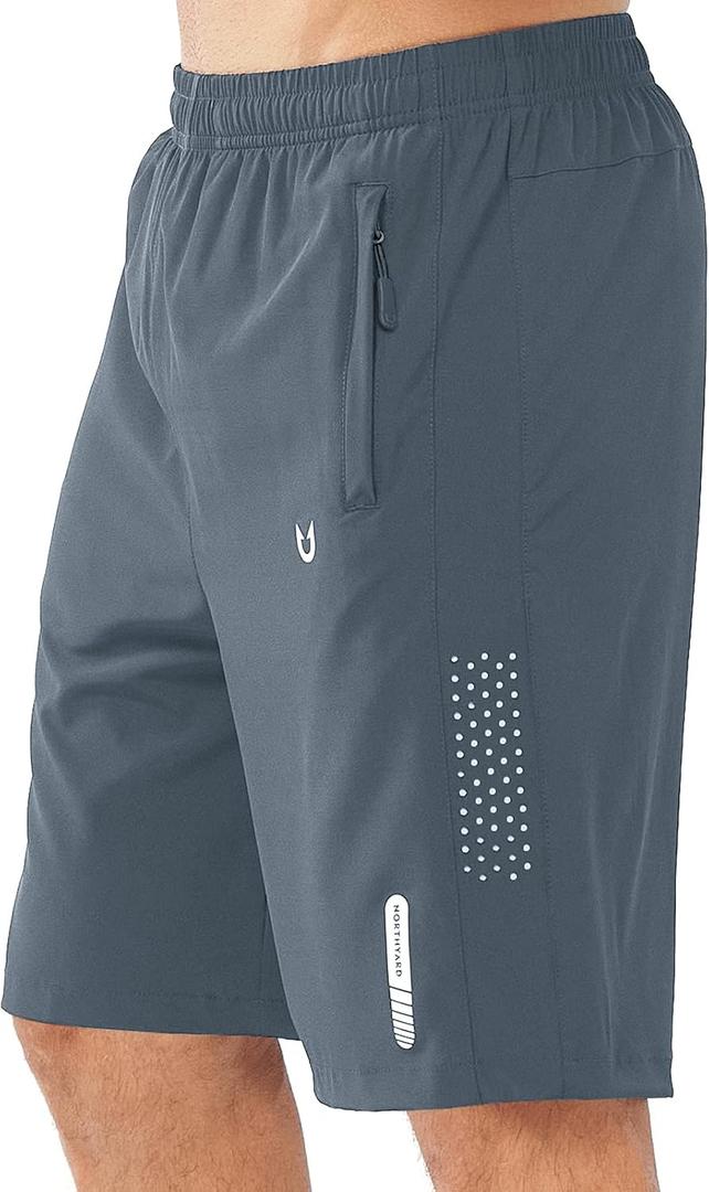 NORTHYARD Men's Athletic Running Shorts Quick Dry Workout Shorts 9" Lightweight Sports Gym Basketball Tennis Hiking (X-Large, Coolgrey)